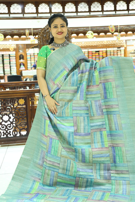 CSM-17202 | Green Tussar Silk Saree