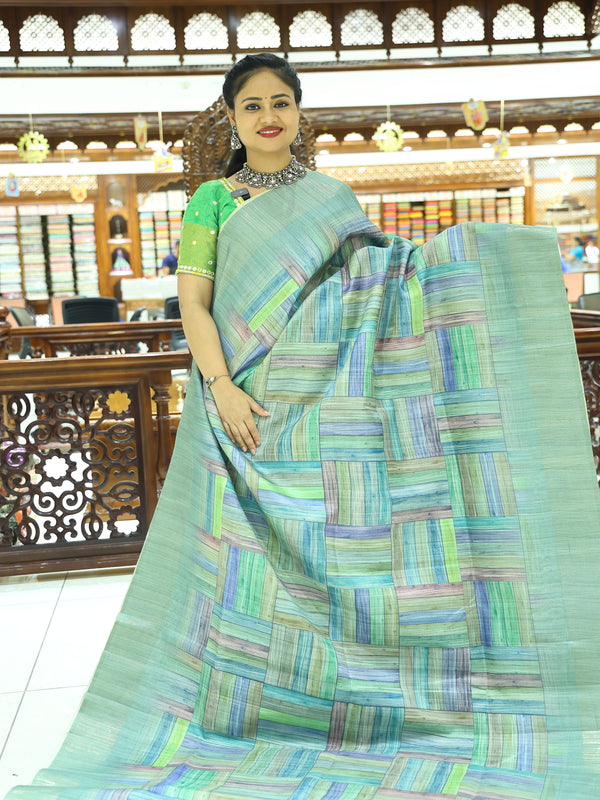 CSM-17202 | Green Tussar Silk Saree