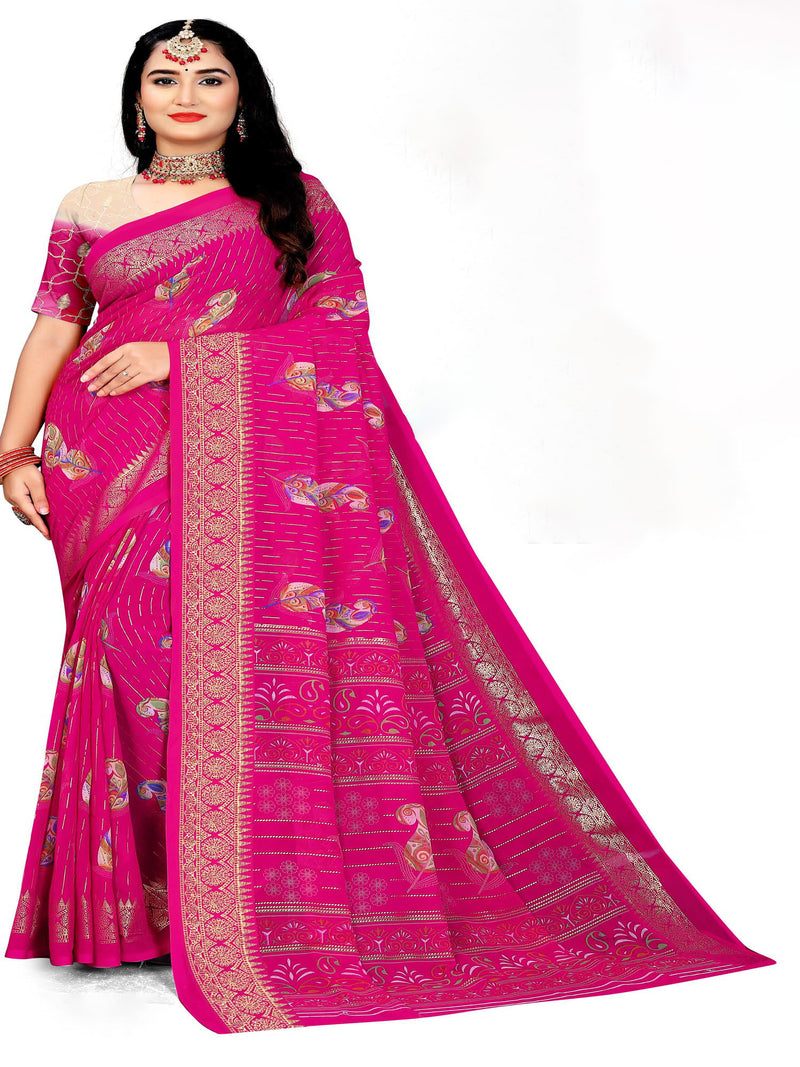 Violet Georgette Saree | BUY 1 GET 1 FREE