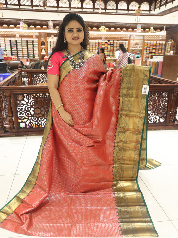 CSM-18392 | Red & Green Kanchi Pattu Saree