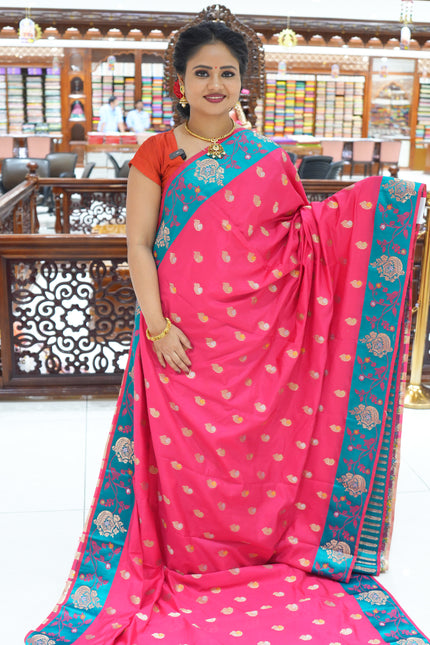 CSM-18736 | Magenta & Green Soft Silk  Saree