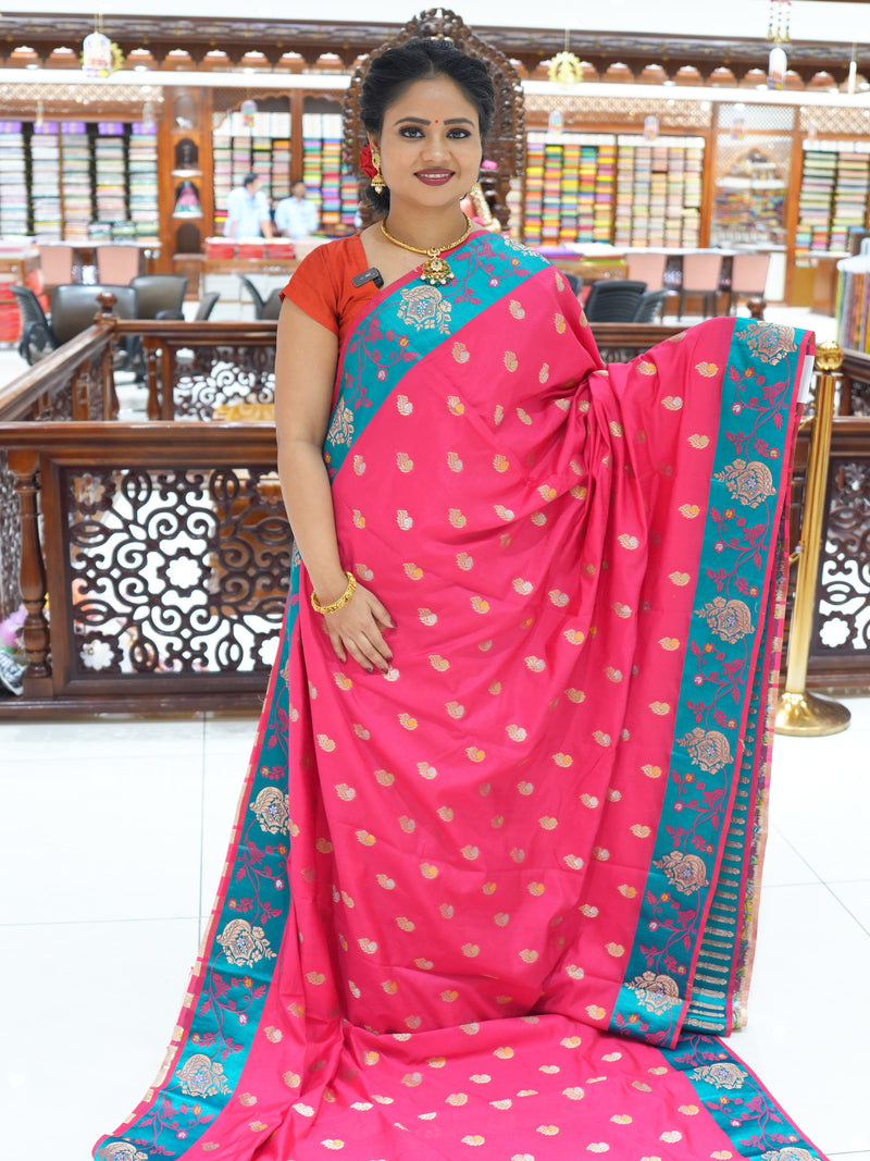 CSM-18736 | Magenta & Green Soft Silk  Saree