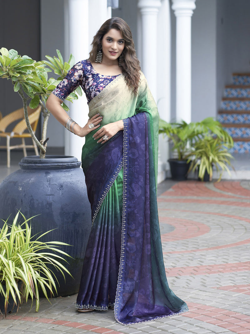 Onion Pink & Brown Soft Silk saree