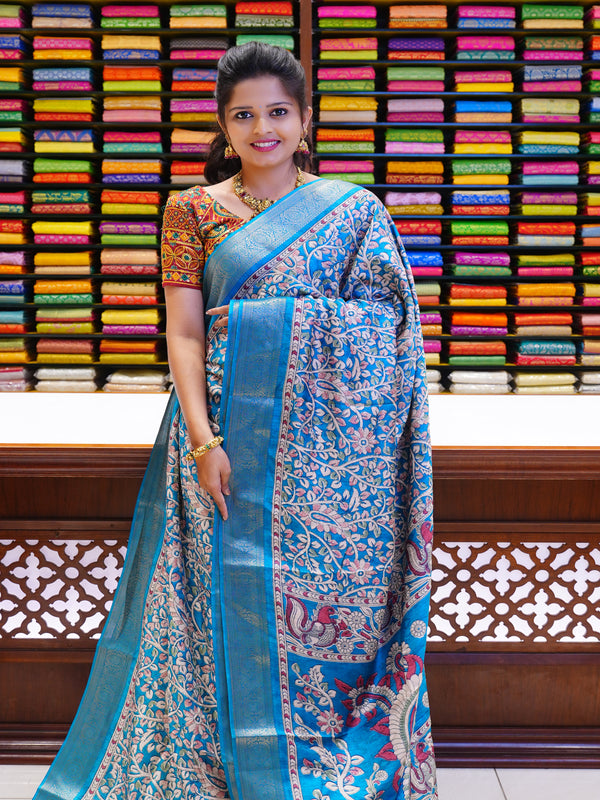 CSM-19531 | Rama Green Crepe Silk Saree