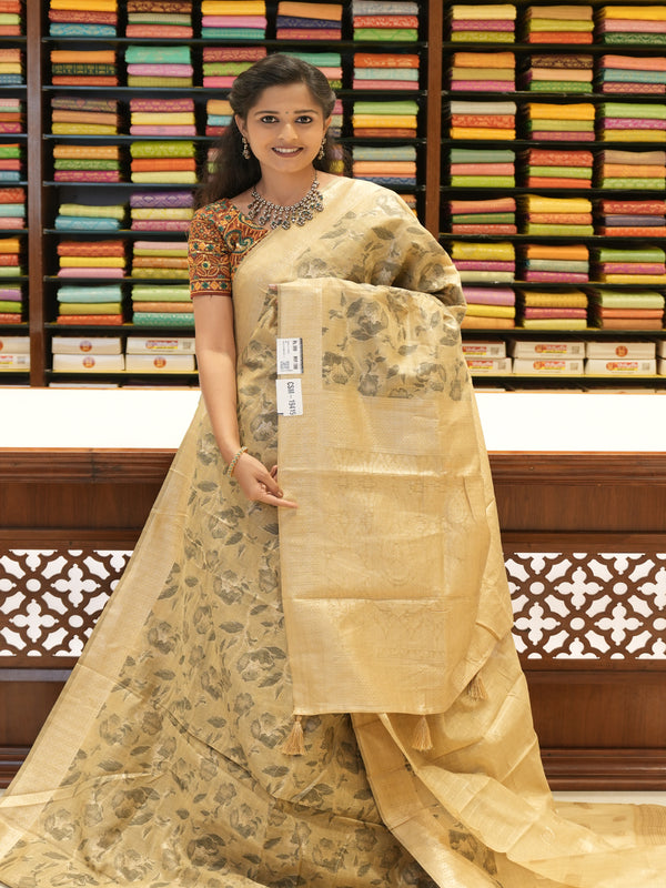 CSM-19419 | Beige Jute Silk Saree