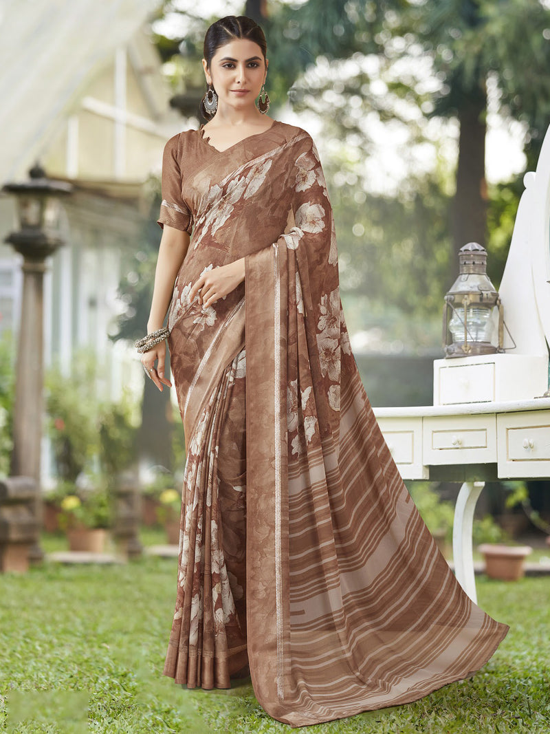 Sage Green Georgette saree