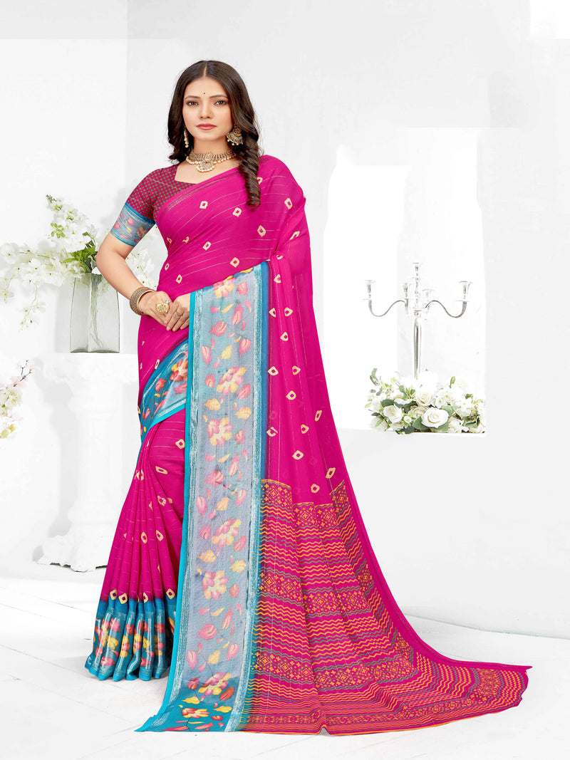 Magenta Soft Silk  saree  | BUY 1 GET 1 FREE