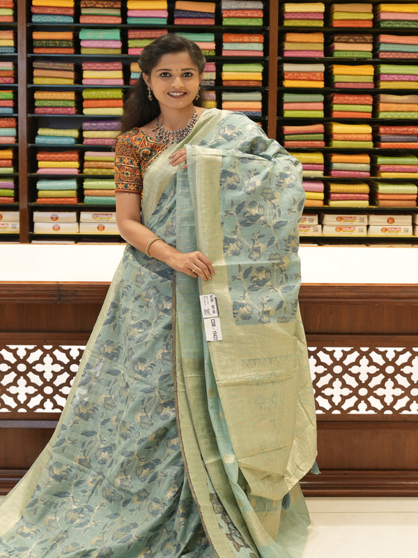 CSM-19422 | Sky Blue Jute Silk Saree