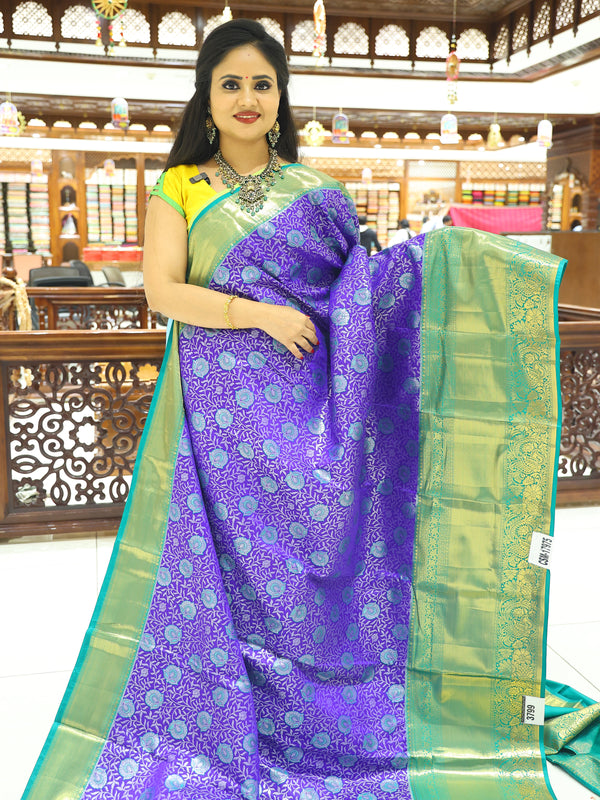 CSM-17975 | Royal Blue & Bottle Green Kanchi Vastrakala Pattu Saree