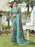 Sage Green Georgette saree