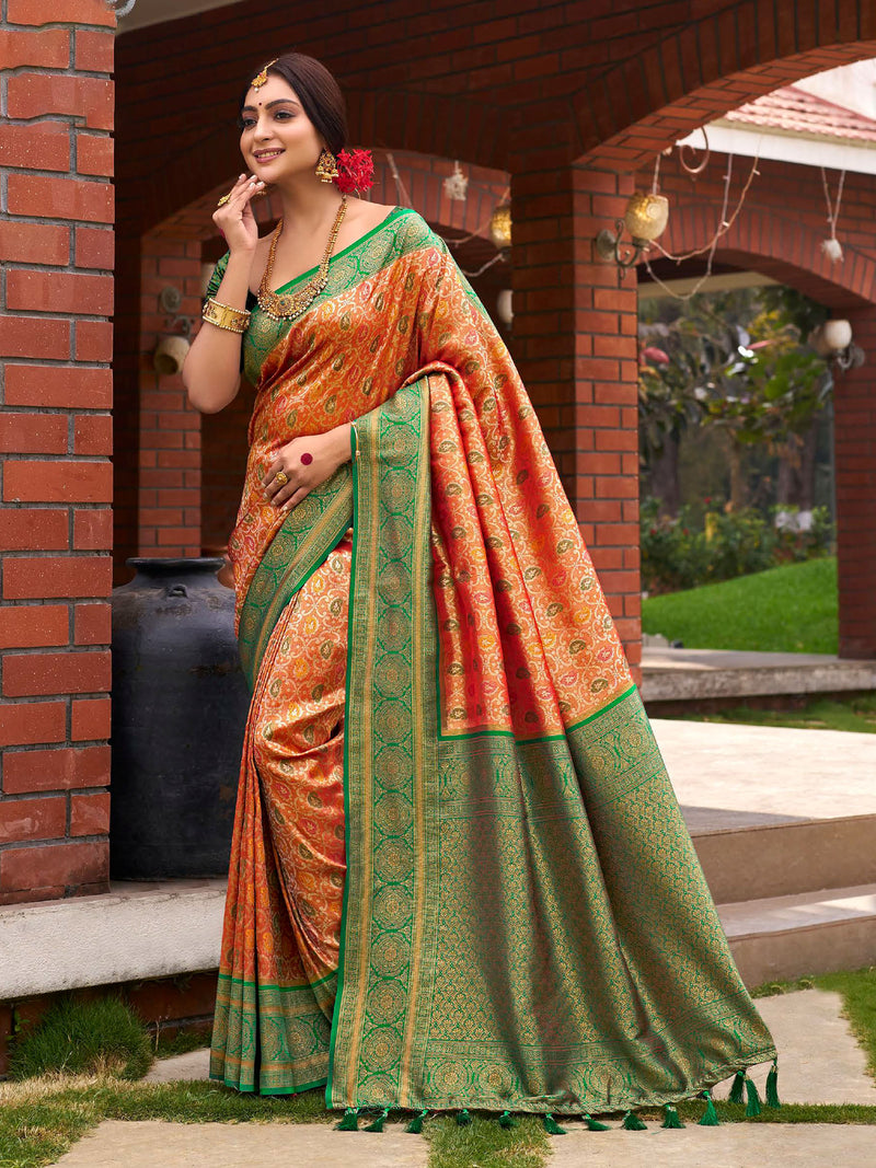 Cream Banaras Tissue Saree