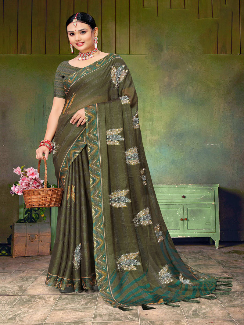 Grey Chiffon Saree