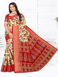 White & Coffee Brown Jute Silk  saree | BUY 1 GET 1 FREE