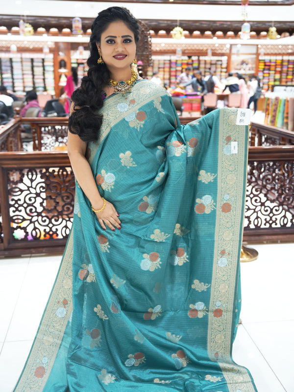 CSM-18367 | Sage Green Banaras Kota Saree