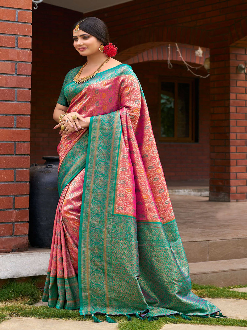 Cream Banaras Tissue Saree