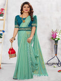 Lime Green Chiffon saree