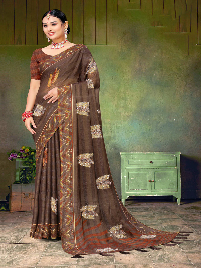 Grey Chiffon Saree