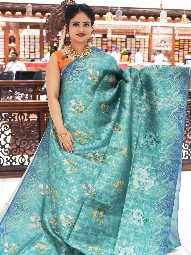 CSM-18035 | Sea Green  Banaras Silk Saree