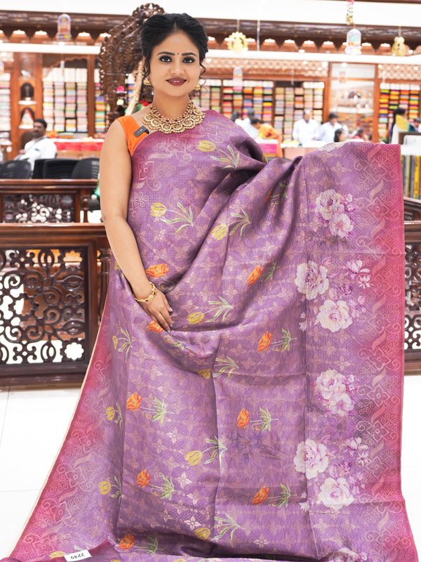 CSM-18036 | Purple Banaras Silk Saree