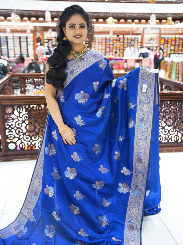 CSM-18366 | Peacock Blue Banaras Kota Saree