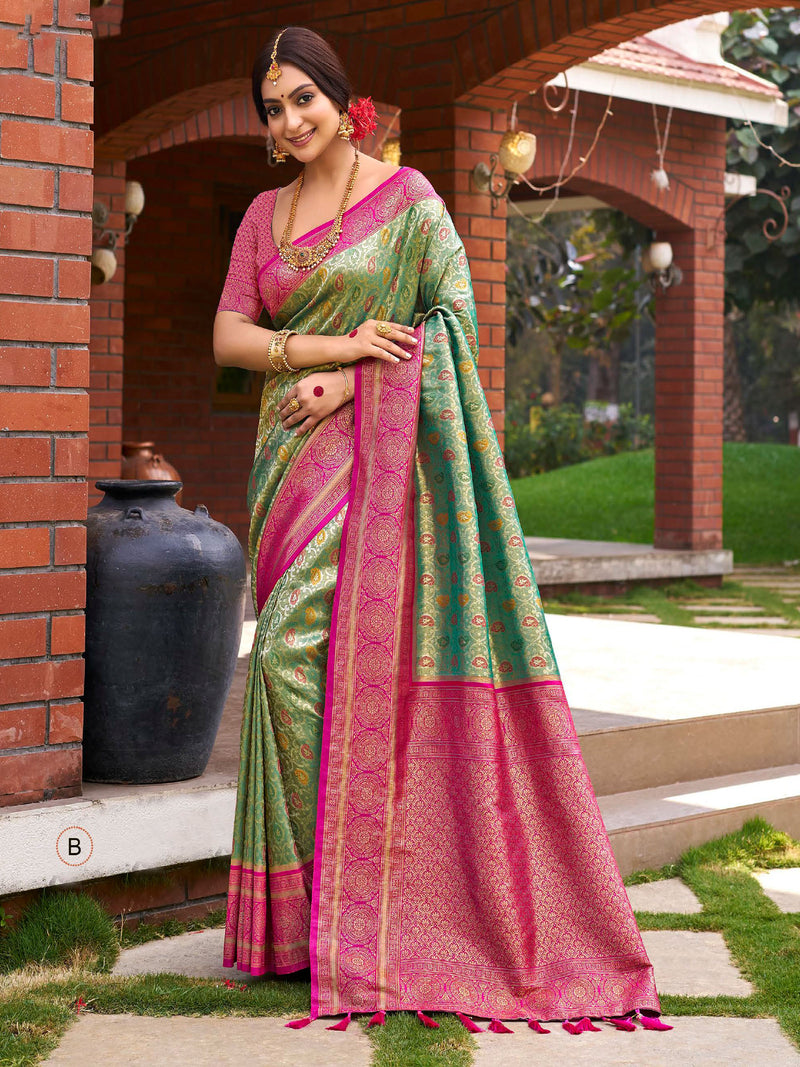 Cream Banaras Tissue Saree