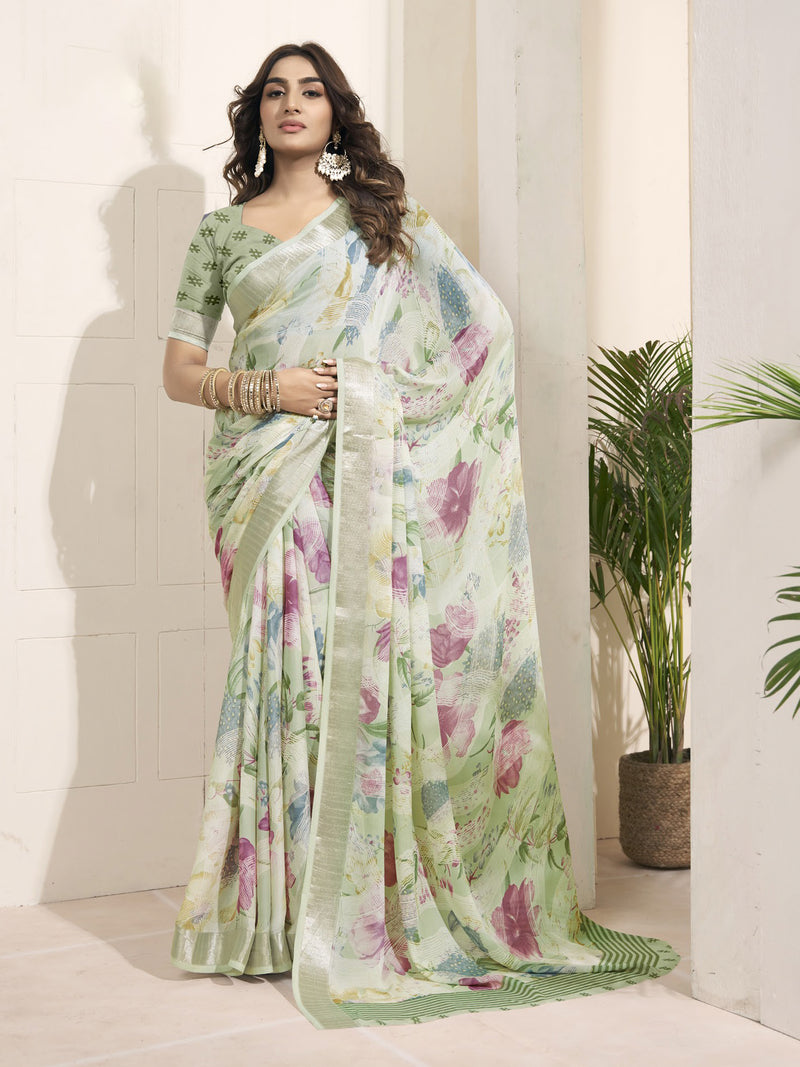 Light Pink Georgette saree