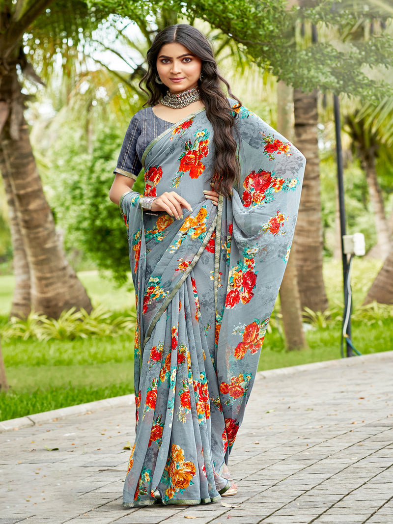 Rama Green Georgette saree | BUY 1 GET 1 FREE