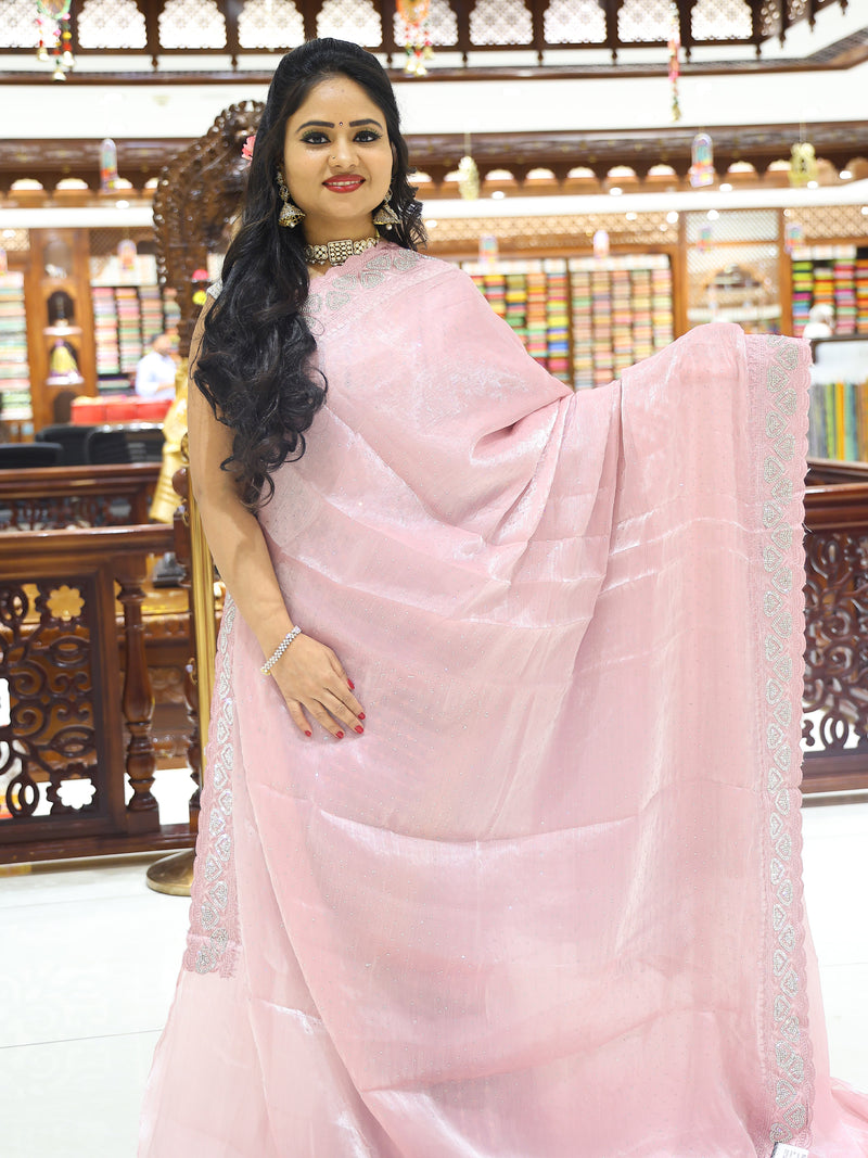 CSM-18219 | Light Purple Glass Tissue Saree