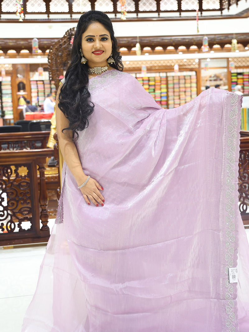 CSM-18217 | Lavender Glass Tissue Saree