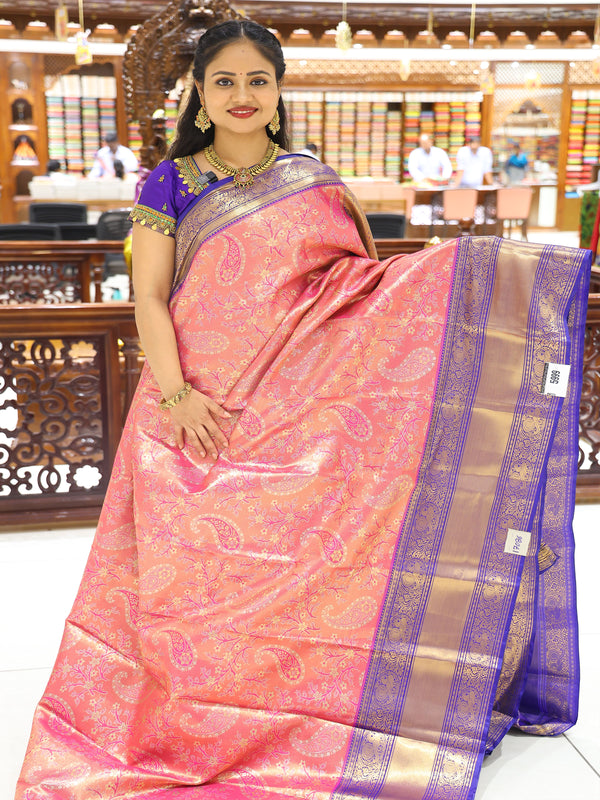 CSM-17086 | Pink & Violet Kanchi Pattu Saree