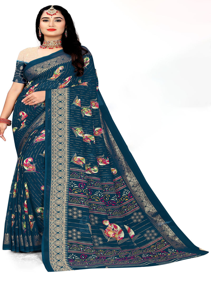 Violet Georgette Saree | BUY 1 GET 1 FREE