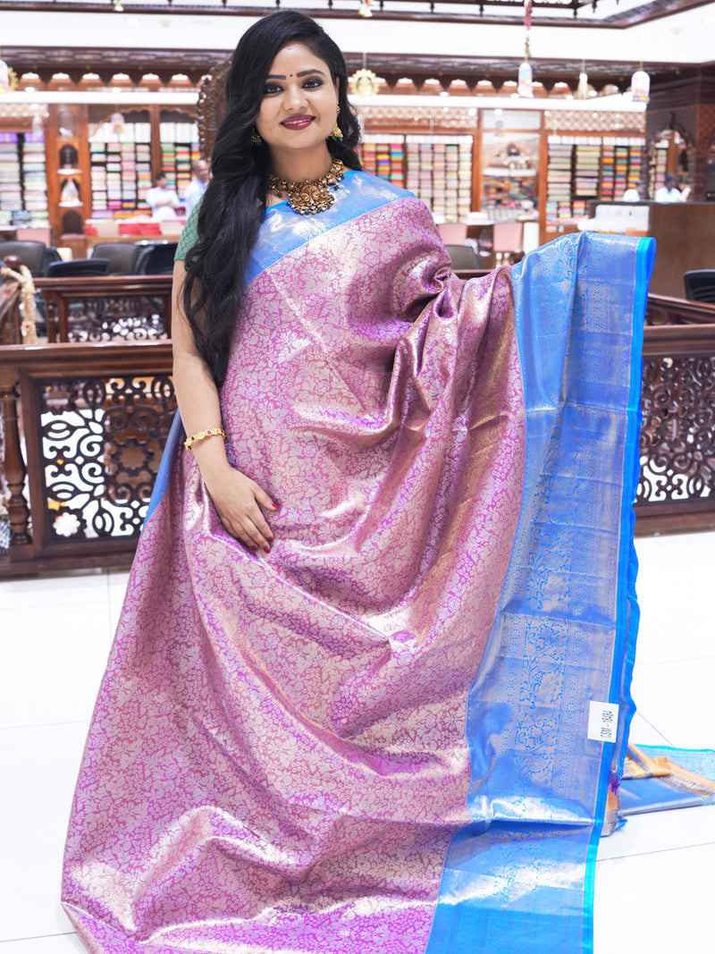 CSM-18484 | Light Purple & Tiffany Blue Kanchi Padiya pattu Saree