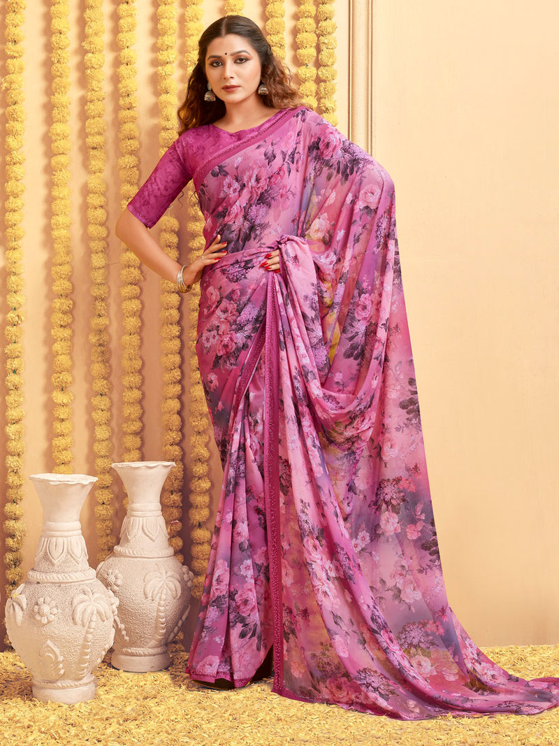 Olive  Georgette saree