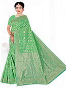 Sky Blue Soft Jute Silk  saree