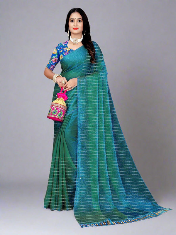 Tiffany Blue Jimmy Choo saree