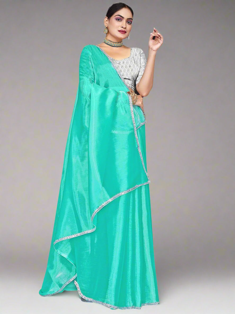 Sea Green Jimmy Choo saree