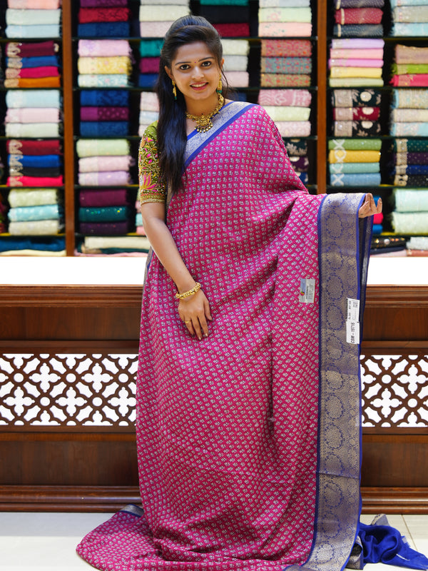 CSM-19716 | Rani Pink & Violet Chiffon Saree