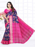 Navy Jute Silk  saree  | BUY 1 GET 1 FREE