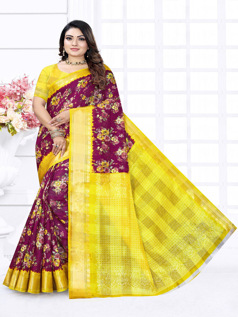 Navy Jute Silk  saree  | BUY 1 GET 1 FREE