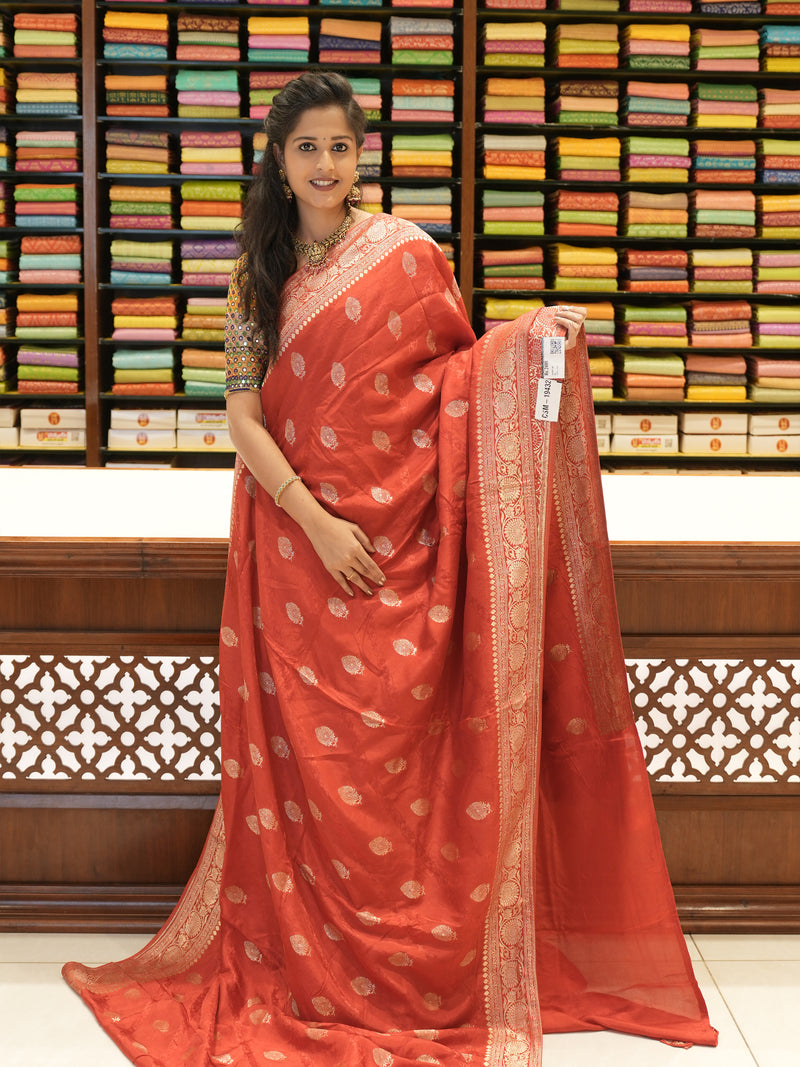 CSM-19432 | Red  Viscose Georgette Saree