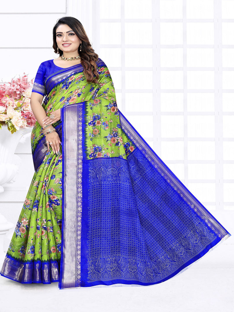 Navy Jute Silk  saree  | BUY 1 GET 1 FREE