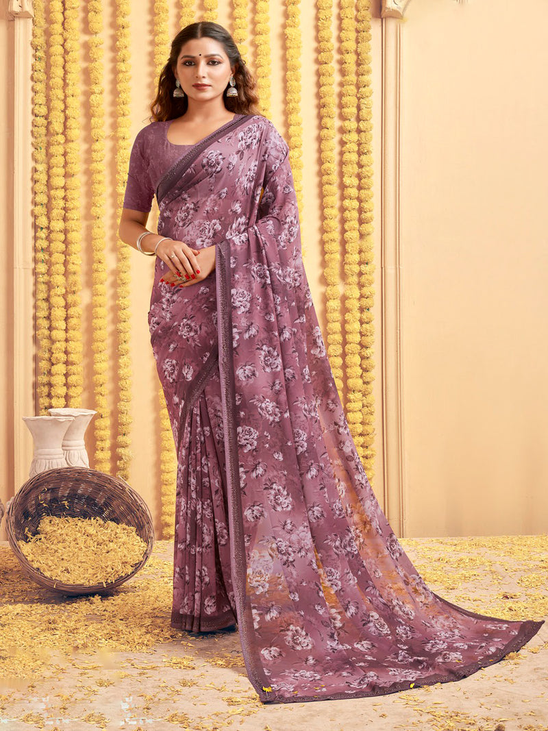 Olive  Georgette saree