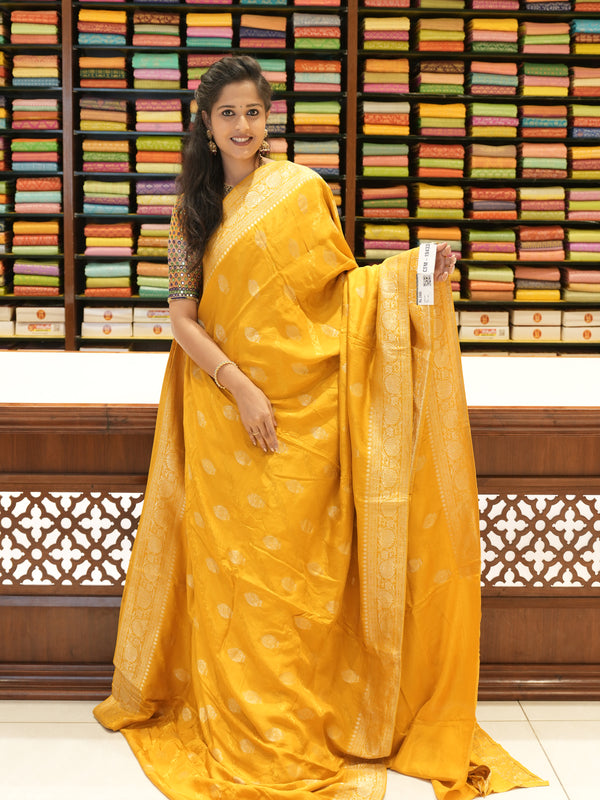 CSM-19433 | Mustard Viscose Georgette Saree