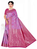 Sky Blue Soft Jute Silk  saree