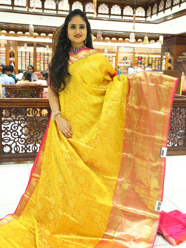 CSM-17896 | Mustard & Rani Pink Pure Kanchi Parinaya Pattu Saree