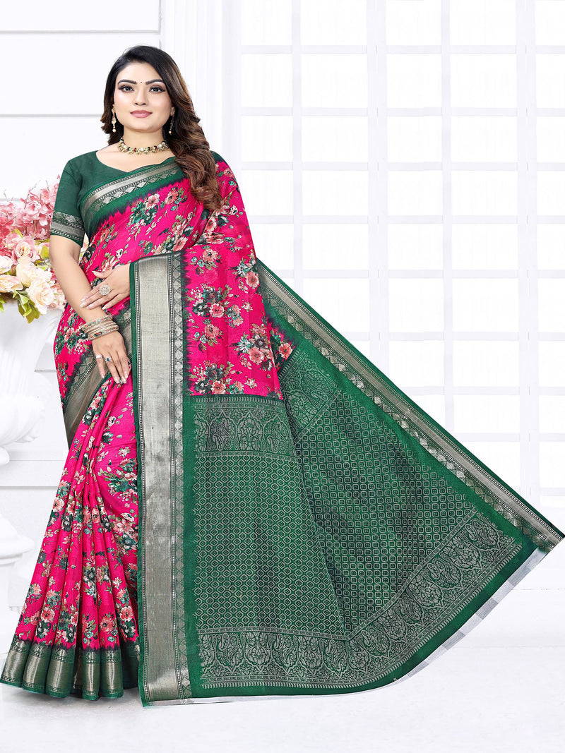 Navy Jute Silk  saree  | BUY 1 GET 1 FREE