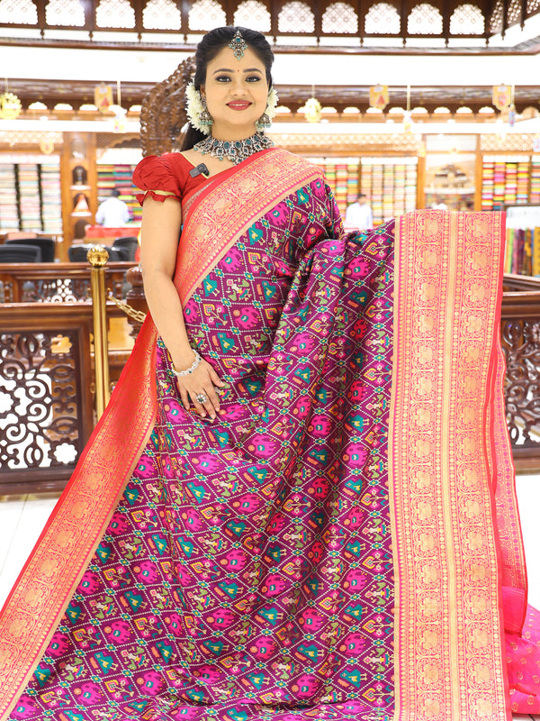 CSM-17343 | Purple & Pink Banaras Katan Pattu Saree