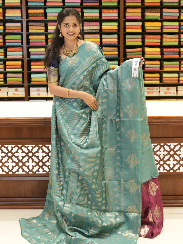 CSM-19381 | Sage Green Dola Silk Saree