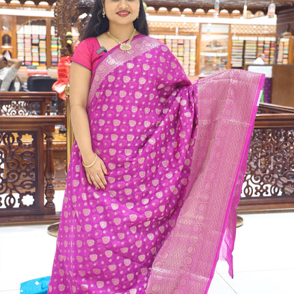 CSM-18635 | Purple Kora Silk Saree