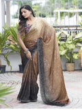 Onion Pink & Brown Soft Silk saree